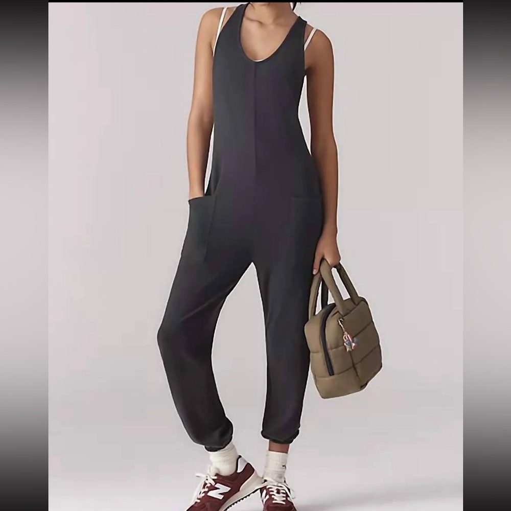 Spiritual Gangster Black Sleeveless Relaxed Jumpsuit